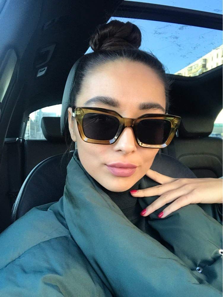 Classic Women Sunglasses Fashion Thick Square Sun Glasses Chunky Frame anti allergy, comfortable to wear — image 5