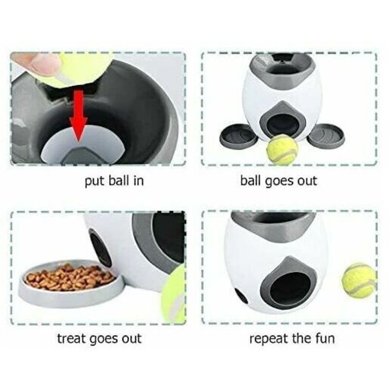 Automatic Pet Treat Dispenser Toy with 2 Tennis Balls and Feeding Spoon for IQ and Coordination Training — image 2