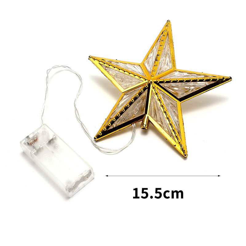 2PCS Star Christmas Tree Topper, 3D Star Tree Topper Lights, Double Sided Christmas Tree-top with 10 LED Warm white+color โ image 2