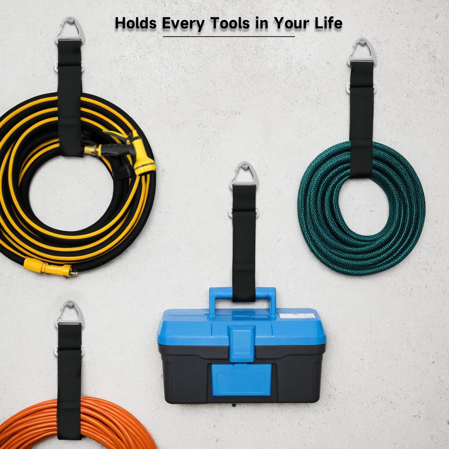 2 Packs Easy Released Adjustable Extension Cord Organizer Holder, Hose Rope Storage Straps Wrap for RV Shed Workshop Garage Organization, Gadgets Tools Gifts — image 4