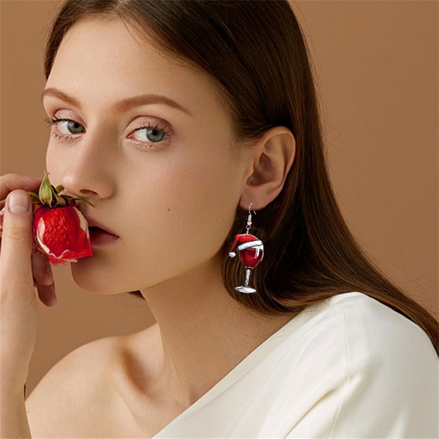 Wine Glass Earrings for Women Funny Creative Lightweight Acrylic Simulation Yellow Beer Whiskey Dangle Drop Earrings Holiday Party Chic Costume — image 3