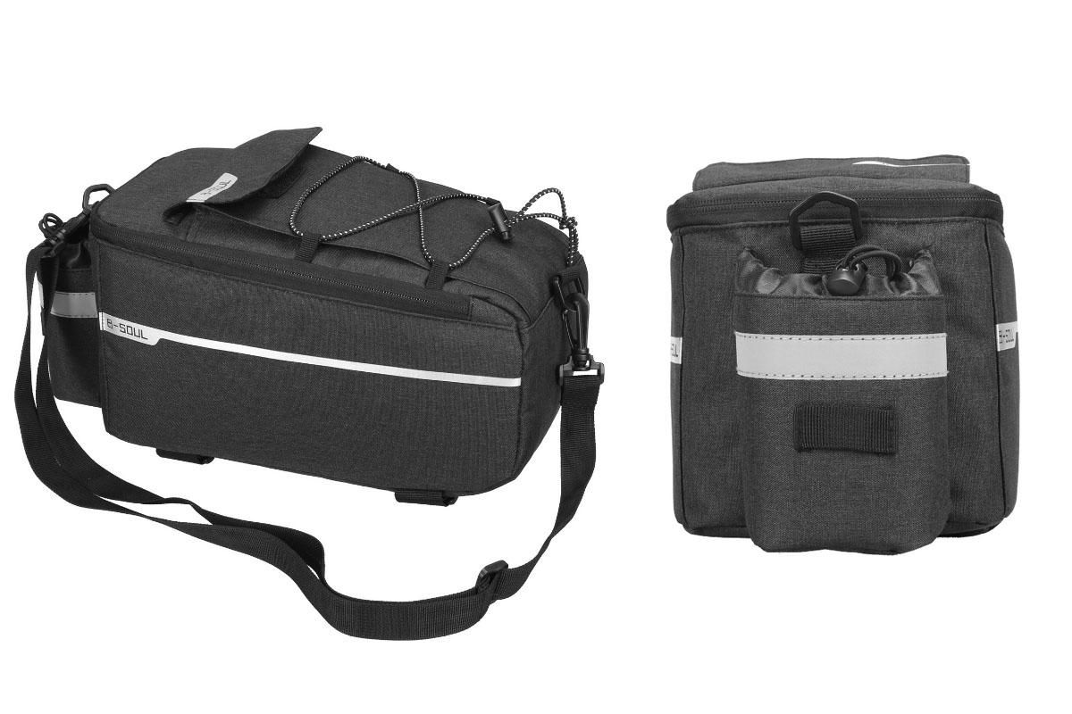 Cycling Rear Rack Water-resistant Storage Bottle Luggage Bag Bike Rear Pannier Bag - Black โ image 3
