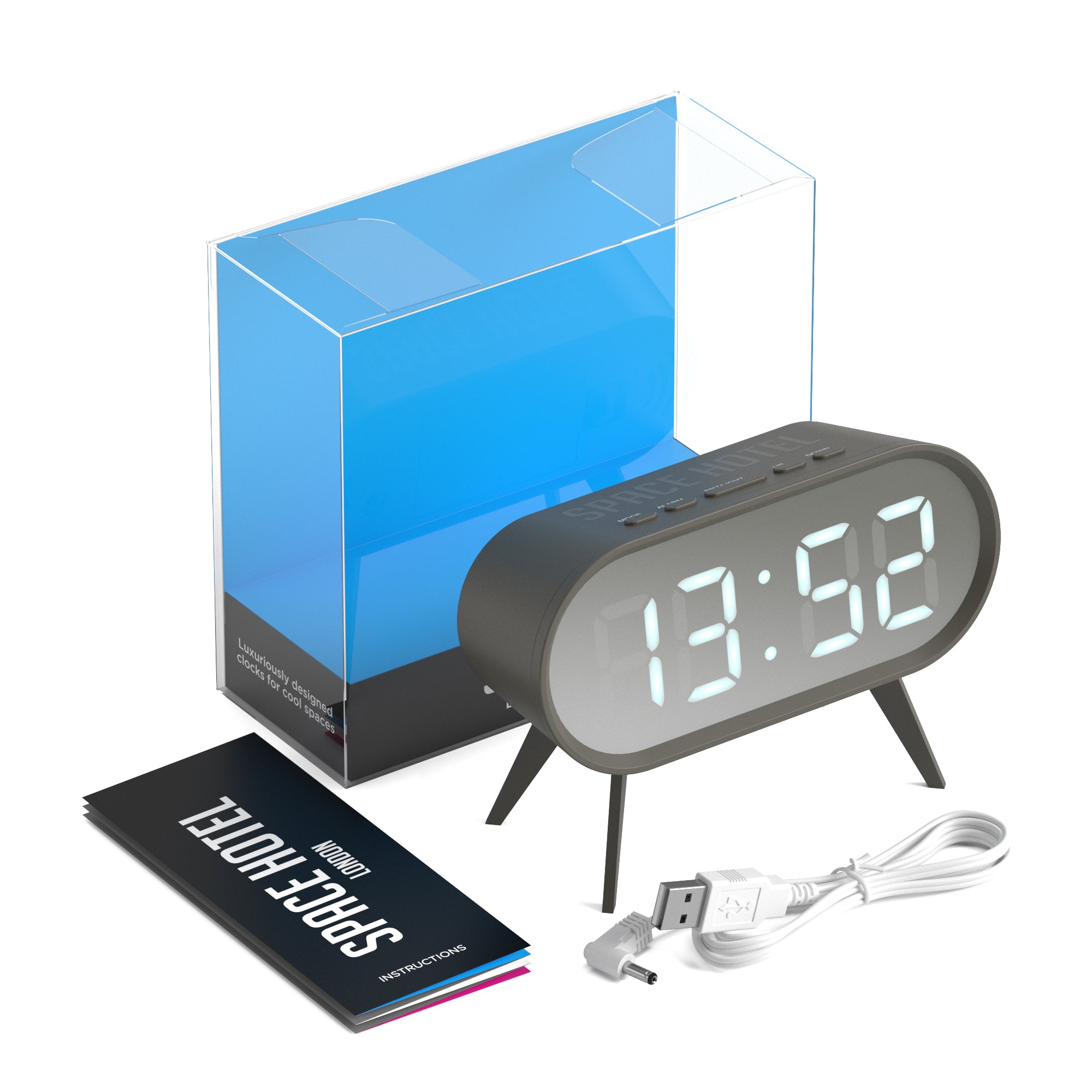 Newgate Space Hotel Cyborg Led Alarm Clock Grey โ image 4