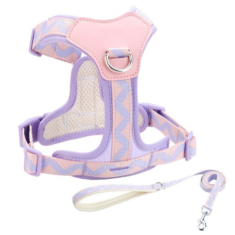 Y-Shaped Anti-Pull Pet Harness + Leash Set: Breathable Mesh, Adjustable, No Neck Choking, Makes Walking Easier