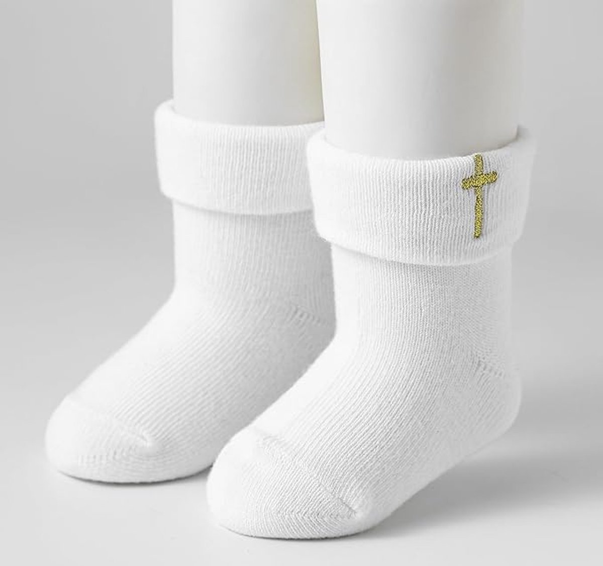 1 pair of baby socks - white cotton socks, suitable for both boys and girls - white - suitable for babies from 0-12 months โ image 3