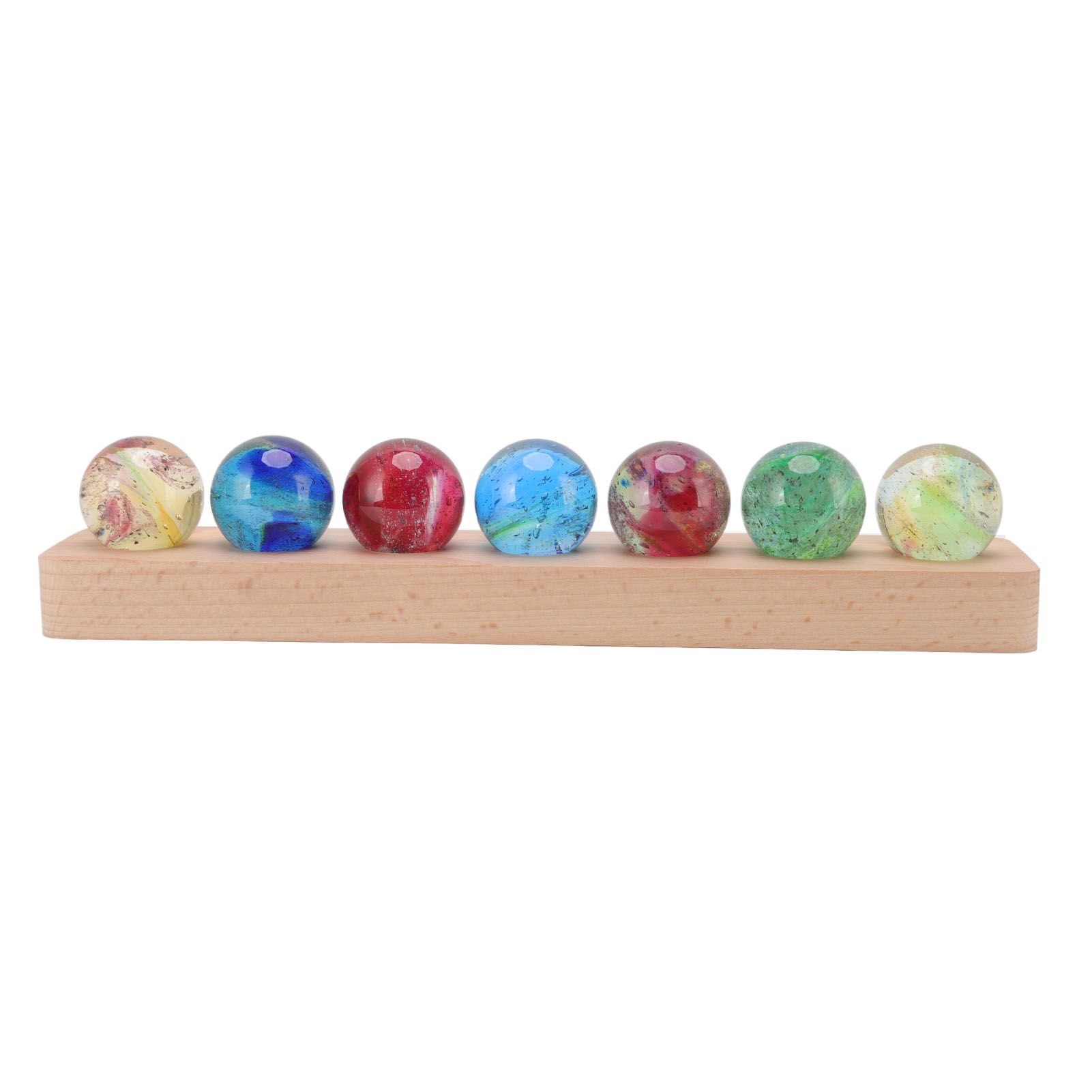 Ball Night Light 3D Effect Color Variation Painting Process Built in LED Glass Sapele Beech Crystal Ball Lamp for Decoration Quadrate Bottom Beech โ image 3