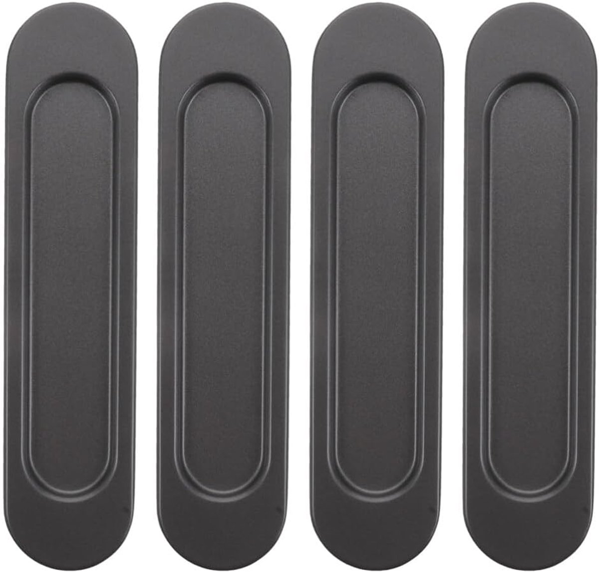 4 pieces - Sliding door handle - black - 149 × 35 × 6 mm - Furniture handle - Door fitting - Furniture knob - Self-adhesive - metal