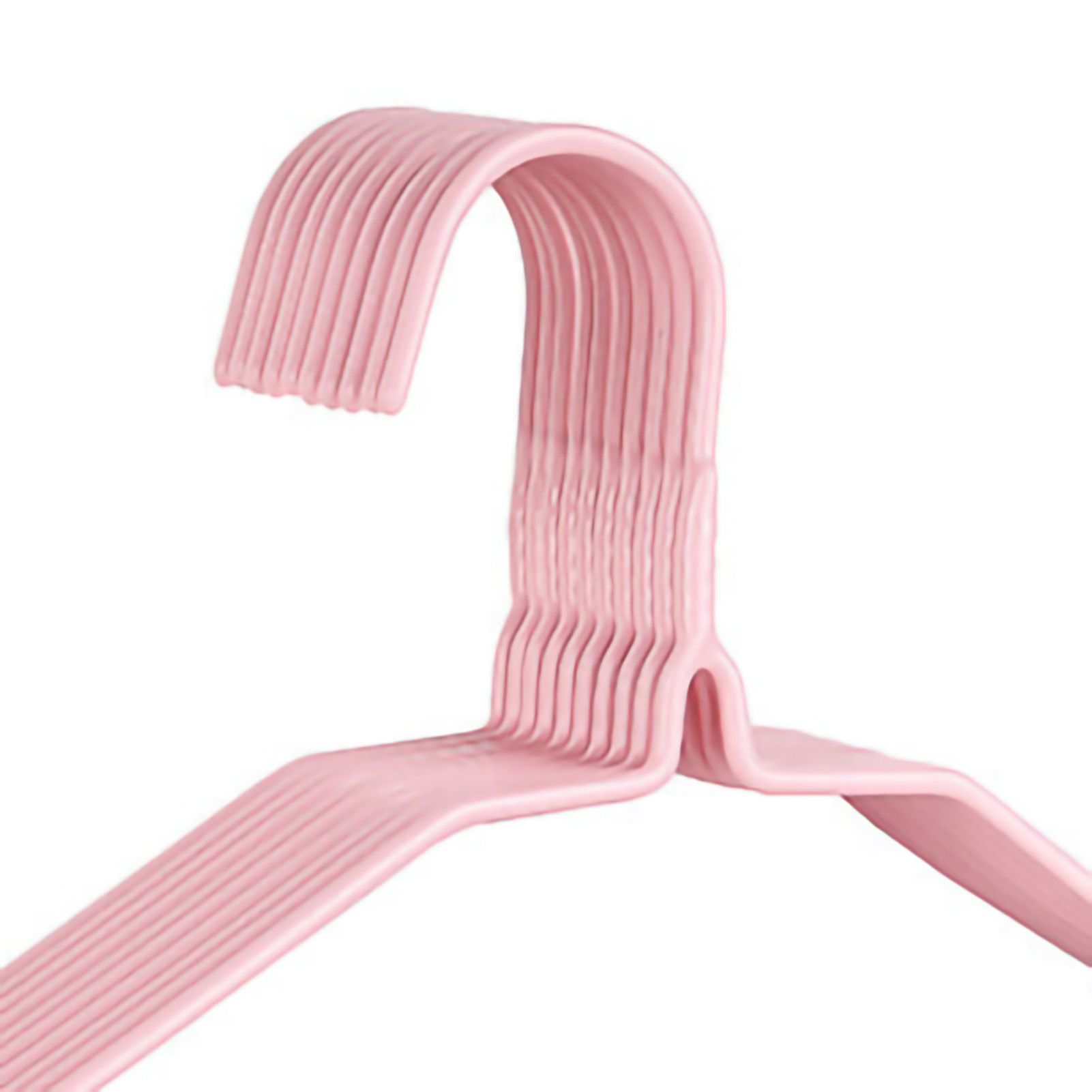 10Pcs Seamless Clothes Hanger Wet Dry Use Anti Deformation Anti Slip Colored Clothes Hangers for Home Dorm Nordic Powder 38cm — image 5