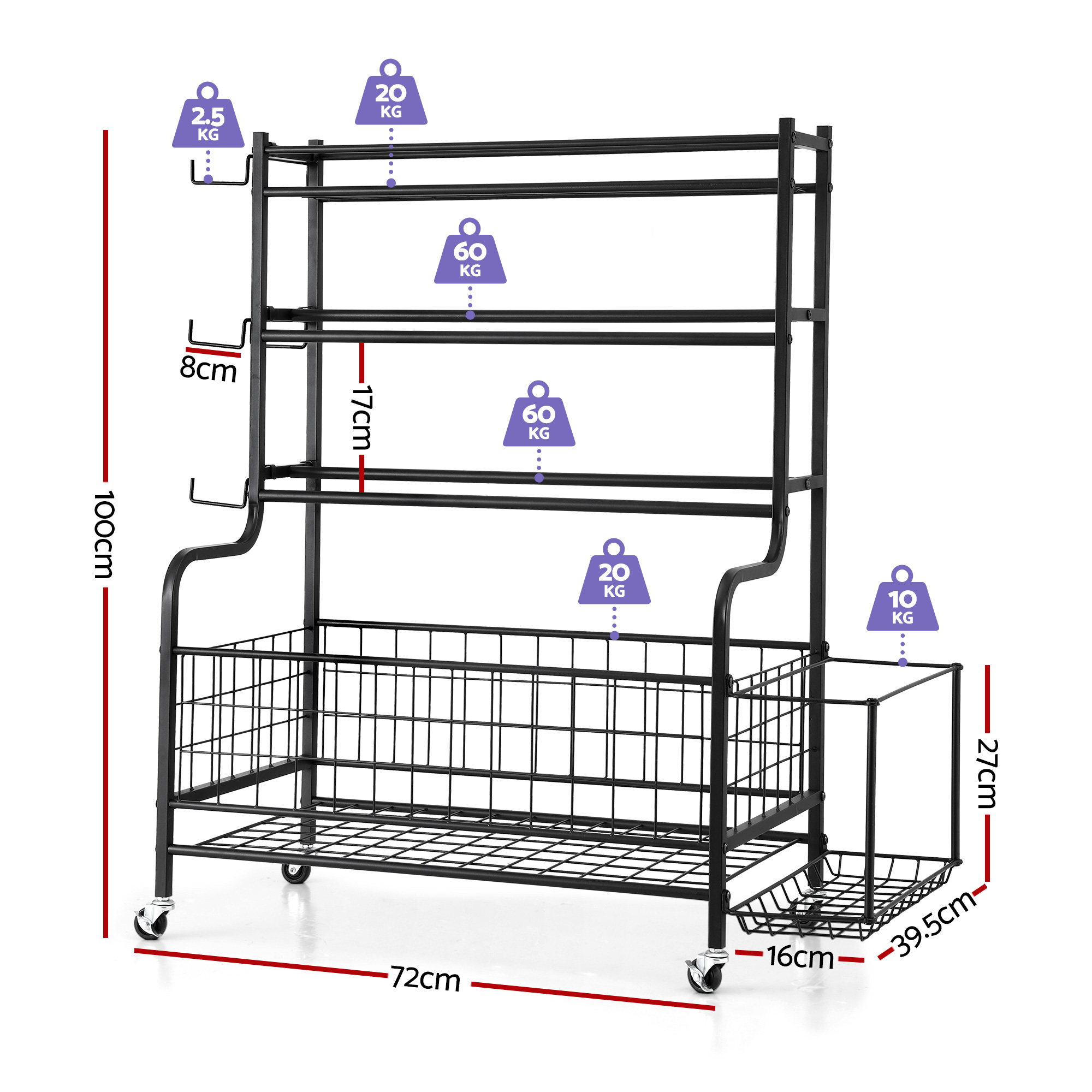 Everfit Dumbbell Rack Weight Rack for Dumbbells Home Gym Storage Black — image 2