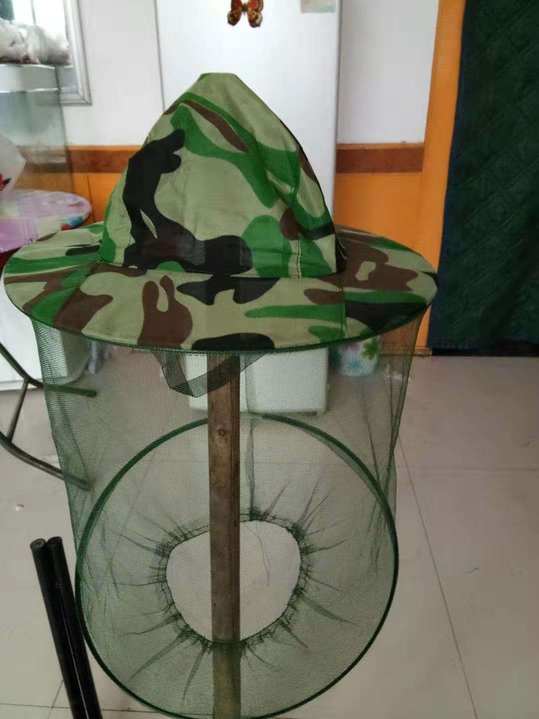 Camouflage Beekeeper Beekeeping Cap Hat with Head Net Mesh Face Protection Outdoor Fishing Equipment Beekeeping Supplies — image 5