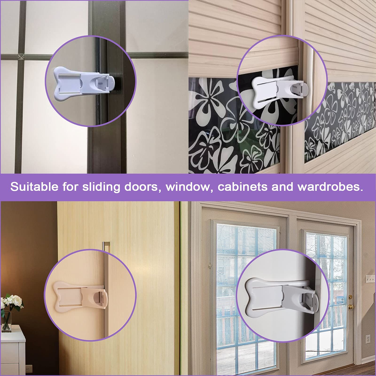 Child Safety Locks for Cabinets and Drawers, Sliding Door Lock, Easy-to-Install Cabinet Locks for Babies โ image 5