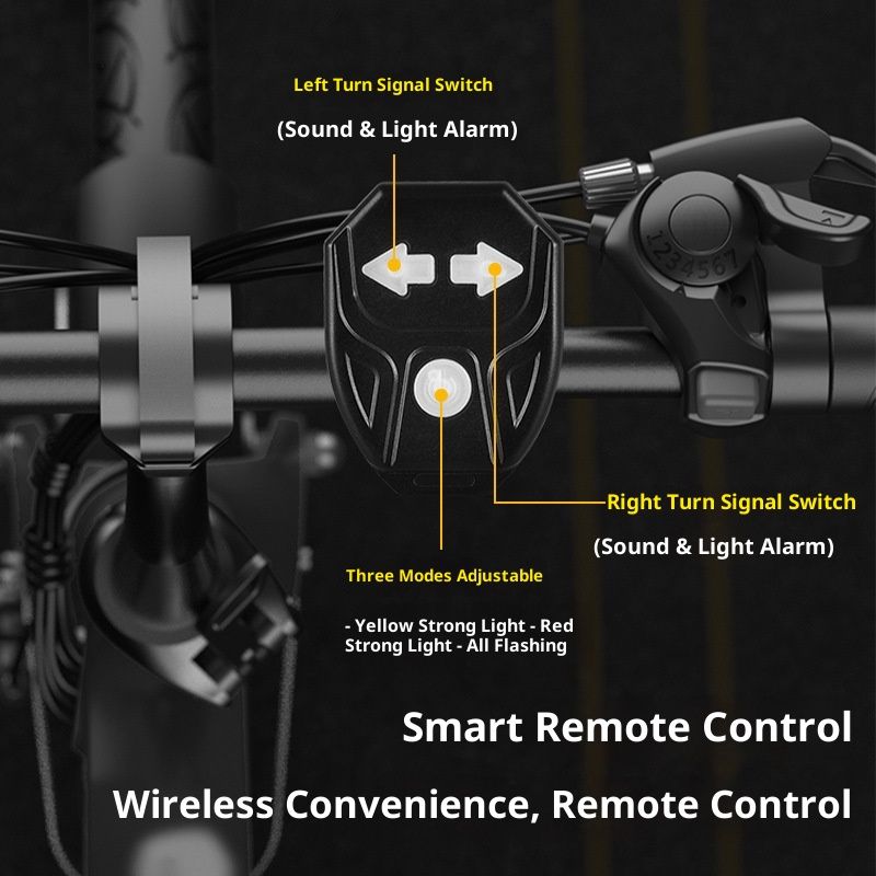 Bike Turn Signals,Bright Bicycle Turn Signals Front Back IPX5 Waterproof Wireless Remote Control Rear Bike Light USB Rechargeable LED Bike Flashlight β image 4