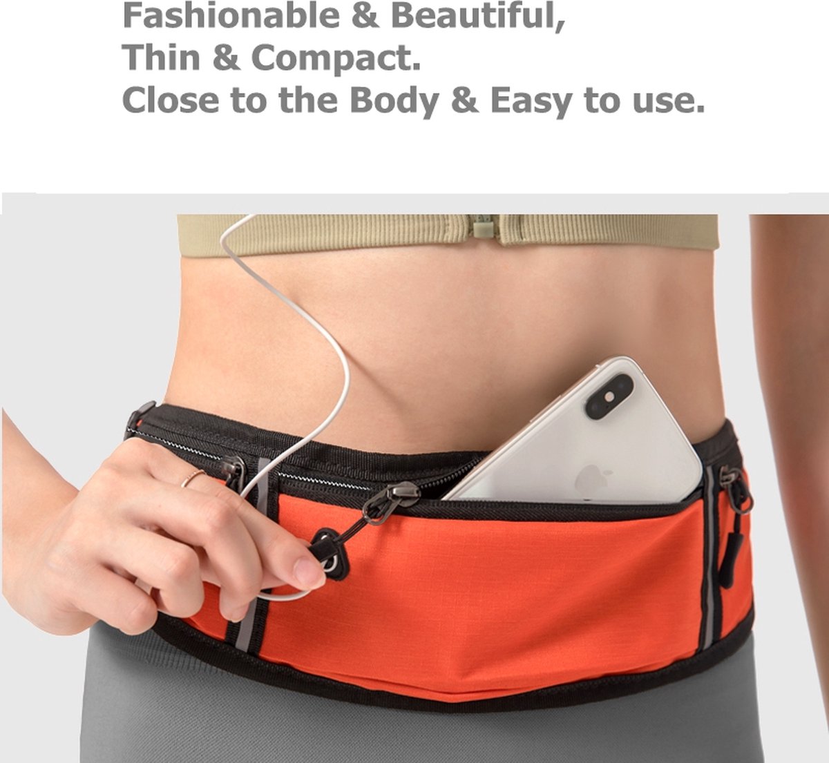 Waist Bag | Running Belt | With Phone Holder | With Smartphone Holder | Reflective | Running Bag | Orange — image 5