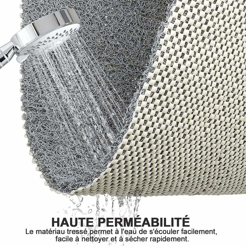 Non-Slip Shower Mat, 60Cm, Soft Comfort Safety Bath Mat With Drainage Holes, Pvc Loofah Massage Shower Mat For Wet — image 3
