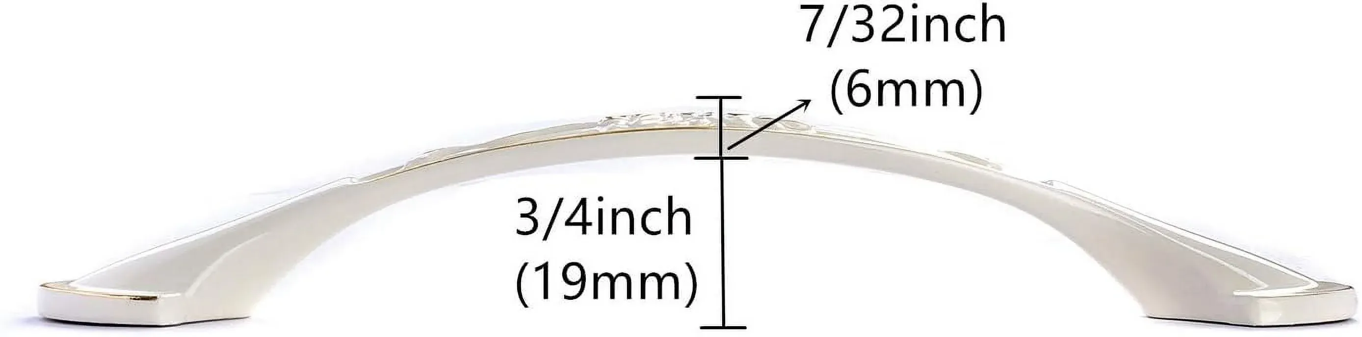 3 Pack Floral Cabinet Pull Handles, Solid Zinc Alloy Hardware, 5.04 In Hole Distance, Gold Ivory — image 5