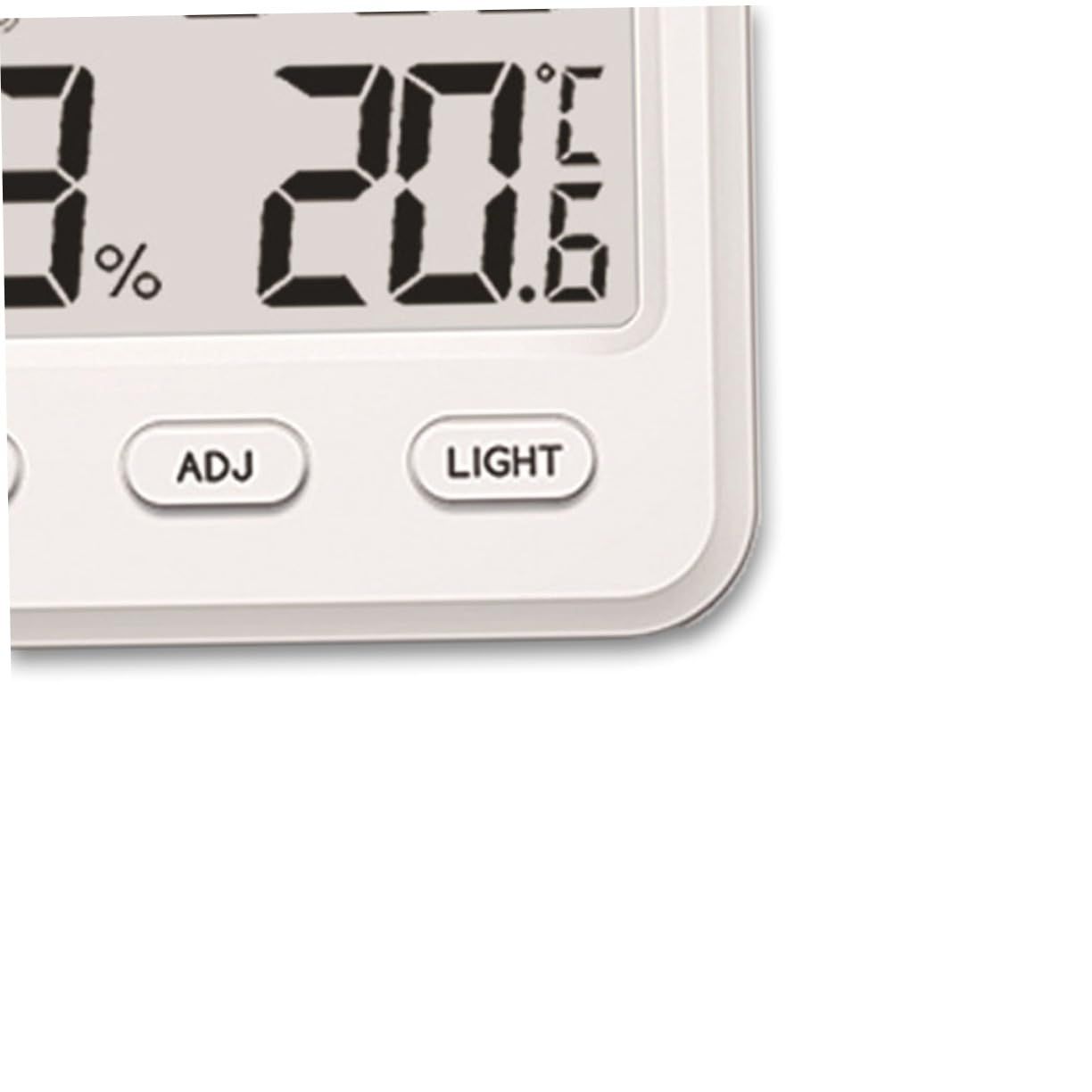 Digital Hygrometer Indoor Thermometer, Temperature Humidity Gauge with Desk Clocks for Bedroom Office,Backlit Accurate(White) — image 2
