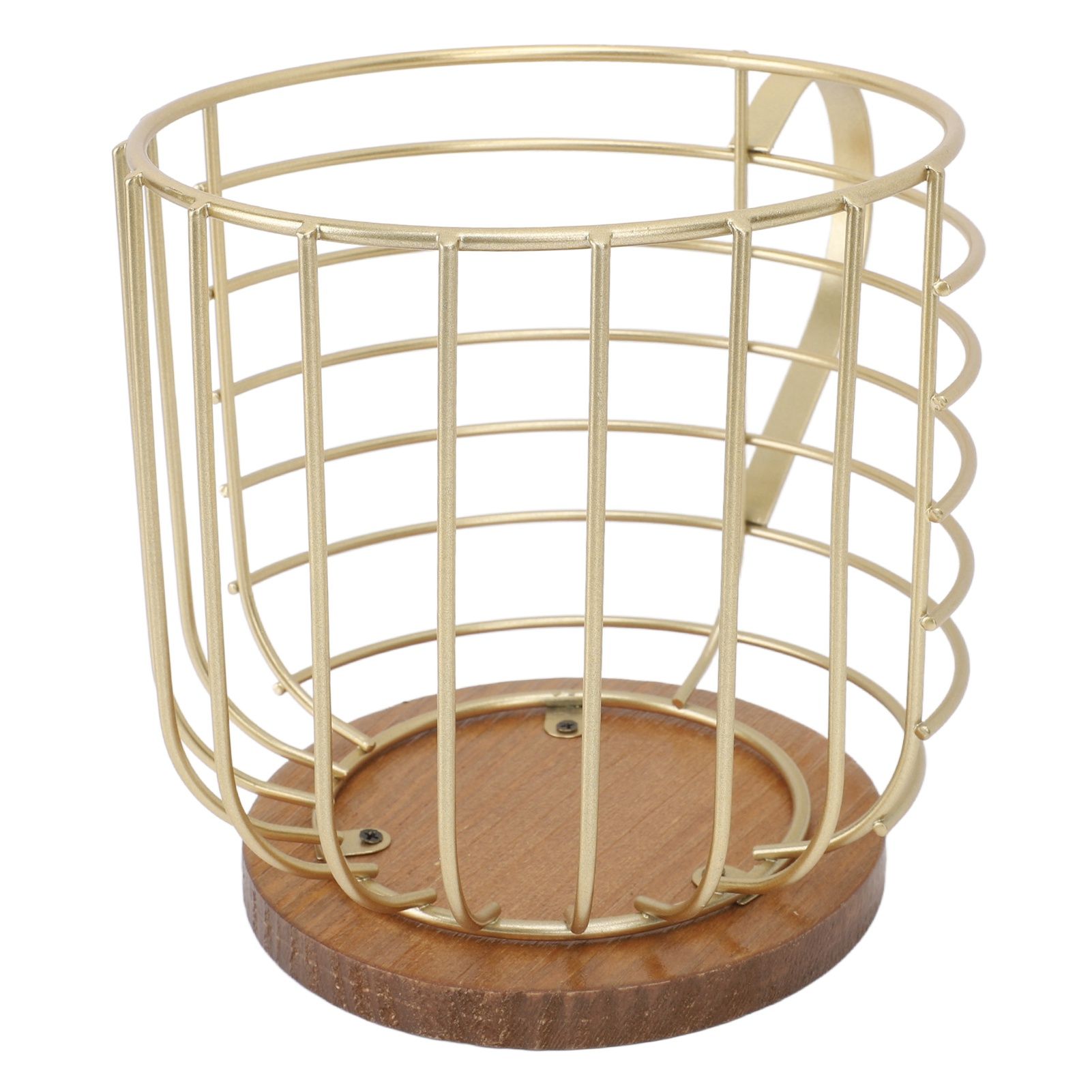 Coffee Pod Holder Iron Large Capacity Space Saving Wooden Base Coffee Pods Storage Organizer for Home Coffee Bar Gold with Lid โ image 6