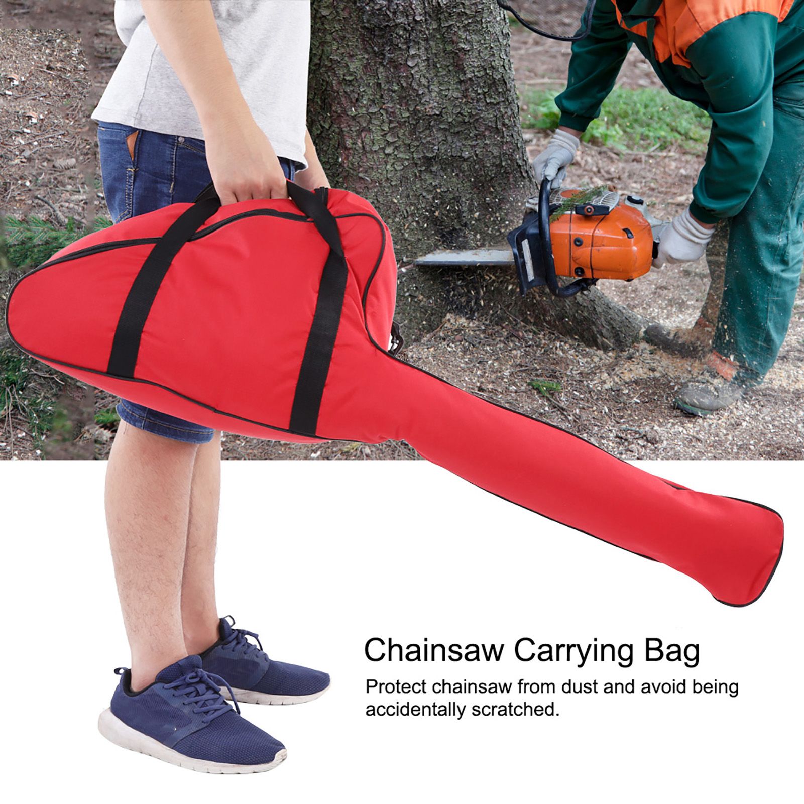Portable Oxford Cloth Chainsaw Storage Bag Lawn Mower Carry Case Protective Box (Red) โ image 2