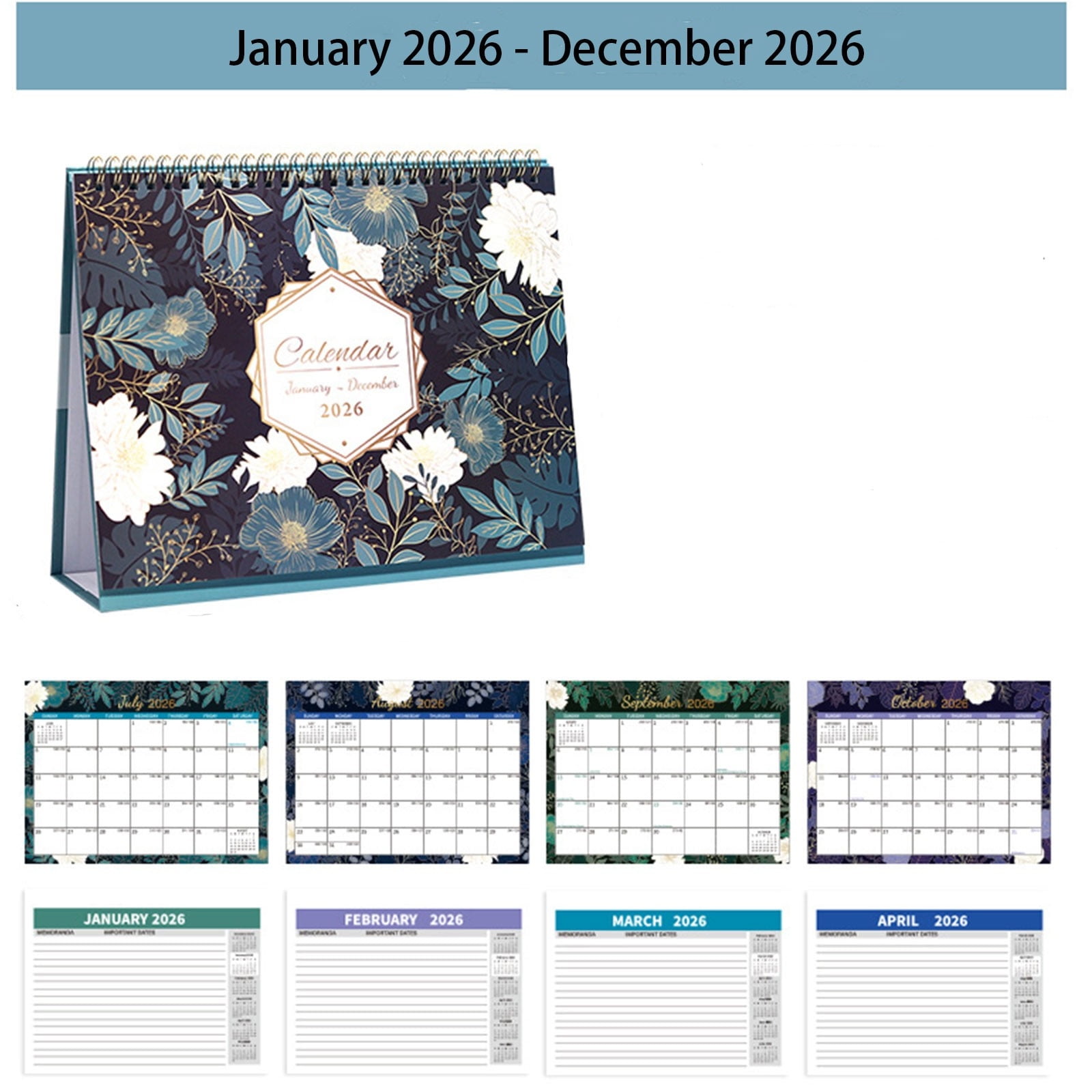 2026 Desk Calendar - 8x10 inch Desk Calendar 2026-2027, 12 Months Desk Calendar Runs From January 2026 To December 2026, Exquisite Desk Calendar 2026 J — image 5
