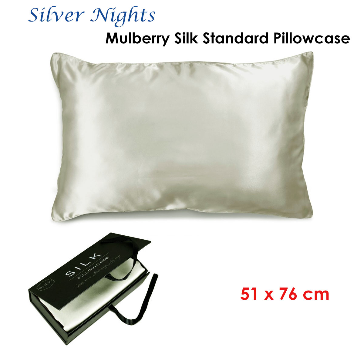 Ardor Mulberry Silk Standard Pillowcase Silver Nights — image 2
