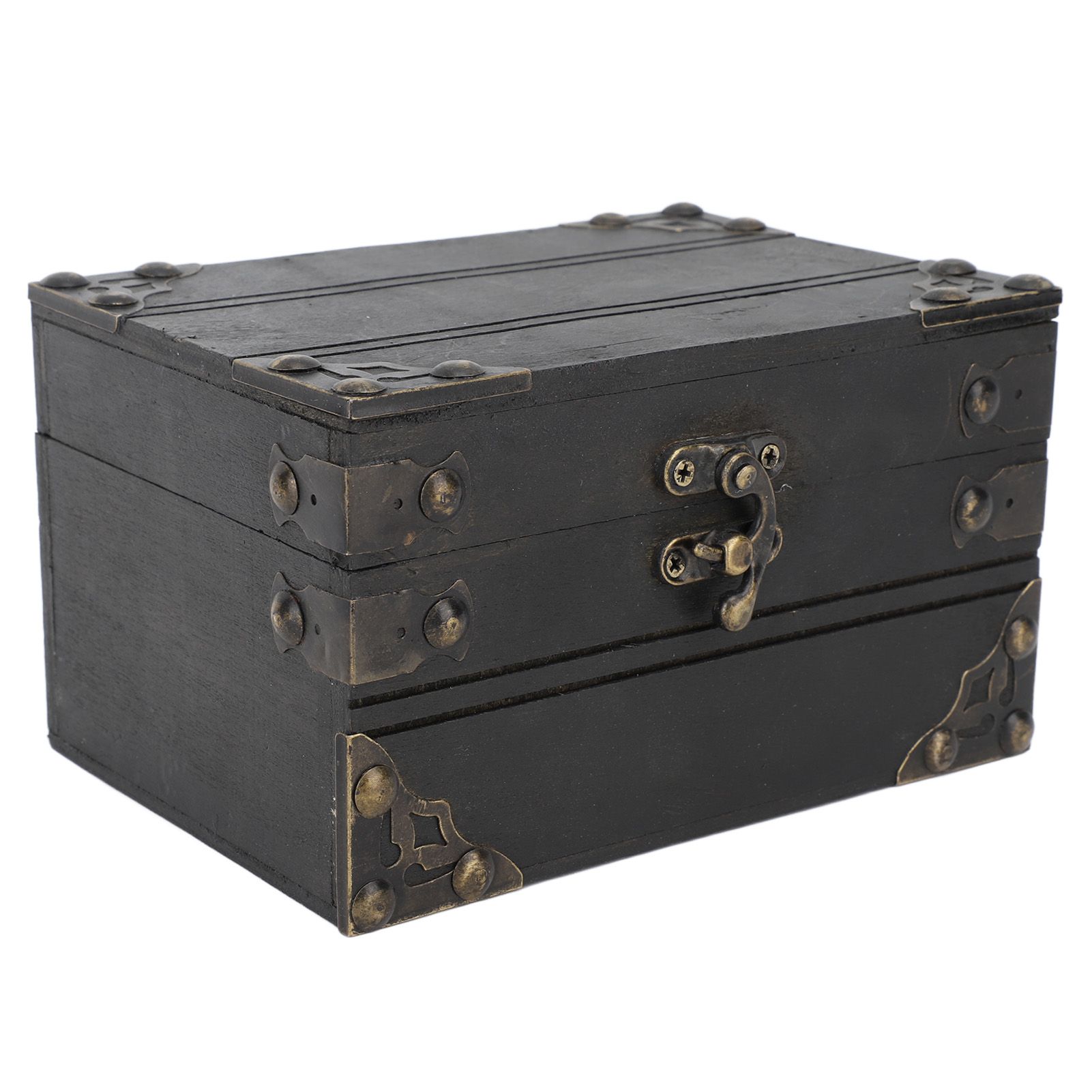 Retro Wooden Jewelry Box Treasure Storage Box Organizer Container Case Chest Trinket Box for Girls Girlfriend Women Vintage Grey โ image 3