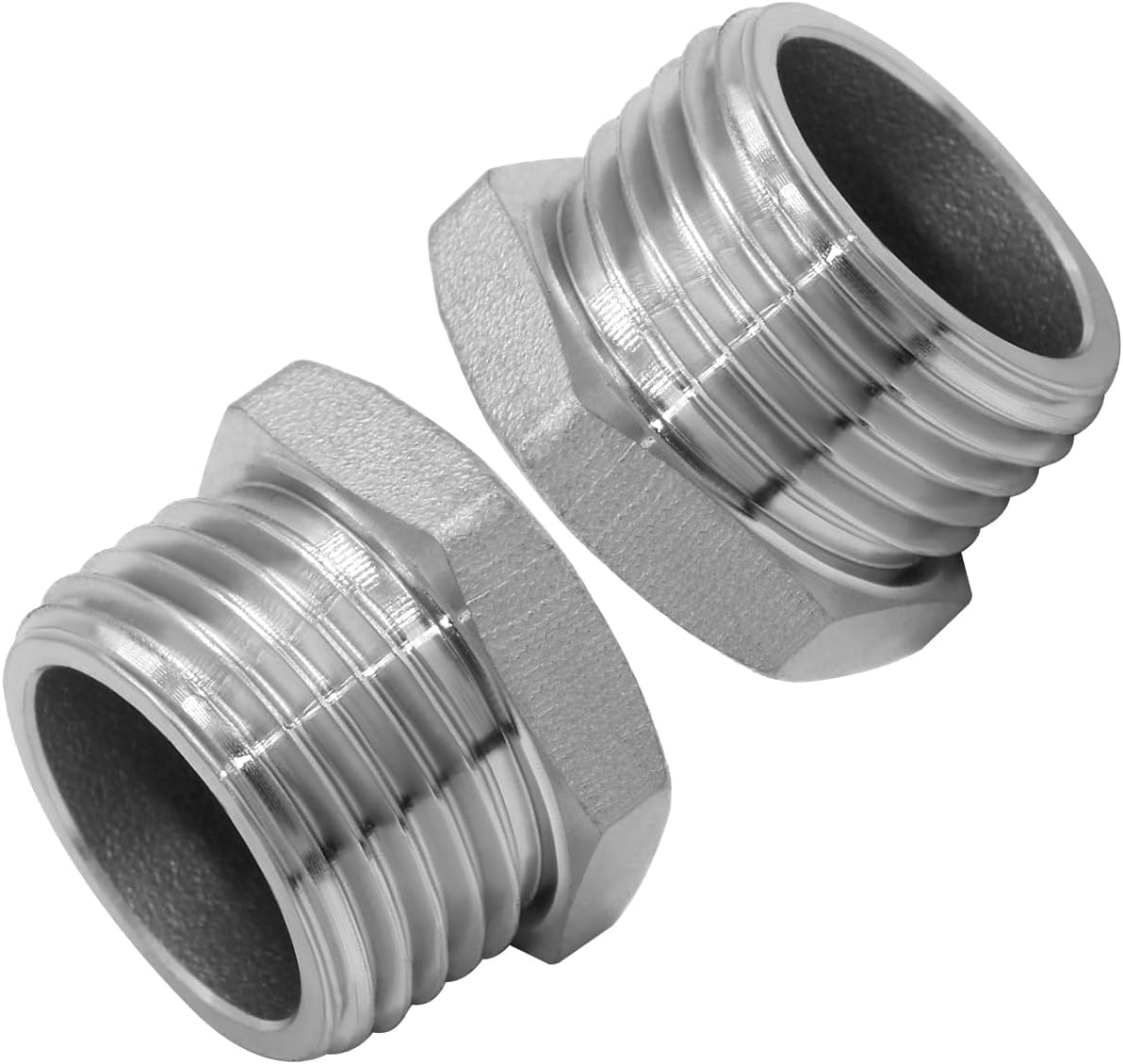 Stainless Garden Hose Plugs 3/4" GHT Male Thread 304 Stainless Steel End Cap (Pack of 2)