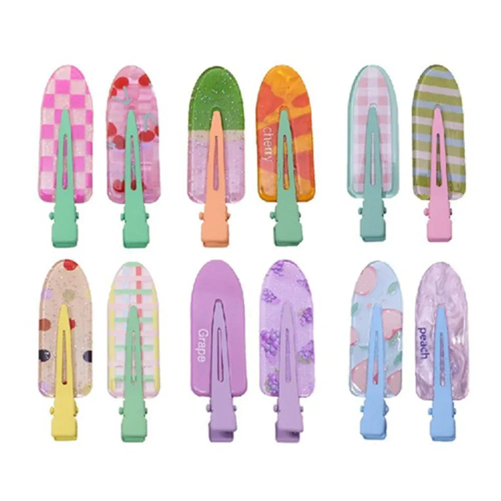 2PCS Juice Series Hair Clip Makeup Hair Accessories Colourful Hair Barrettes - Peach โ image 3