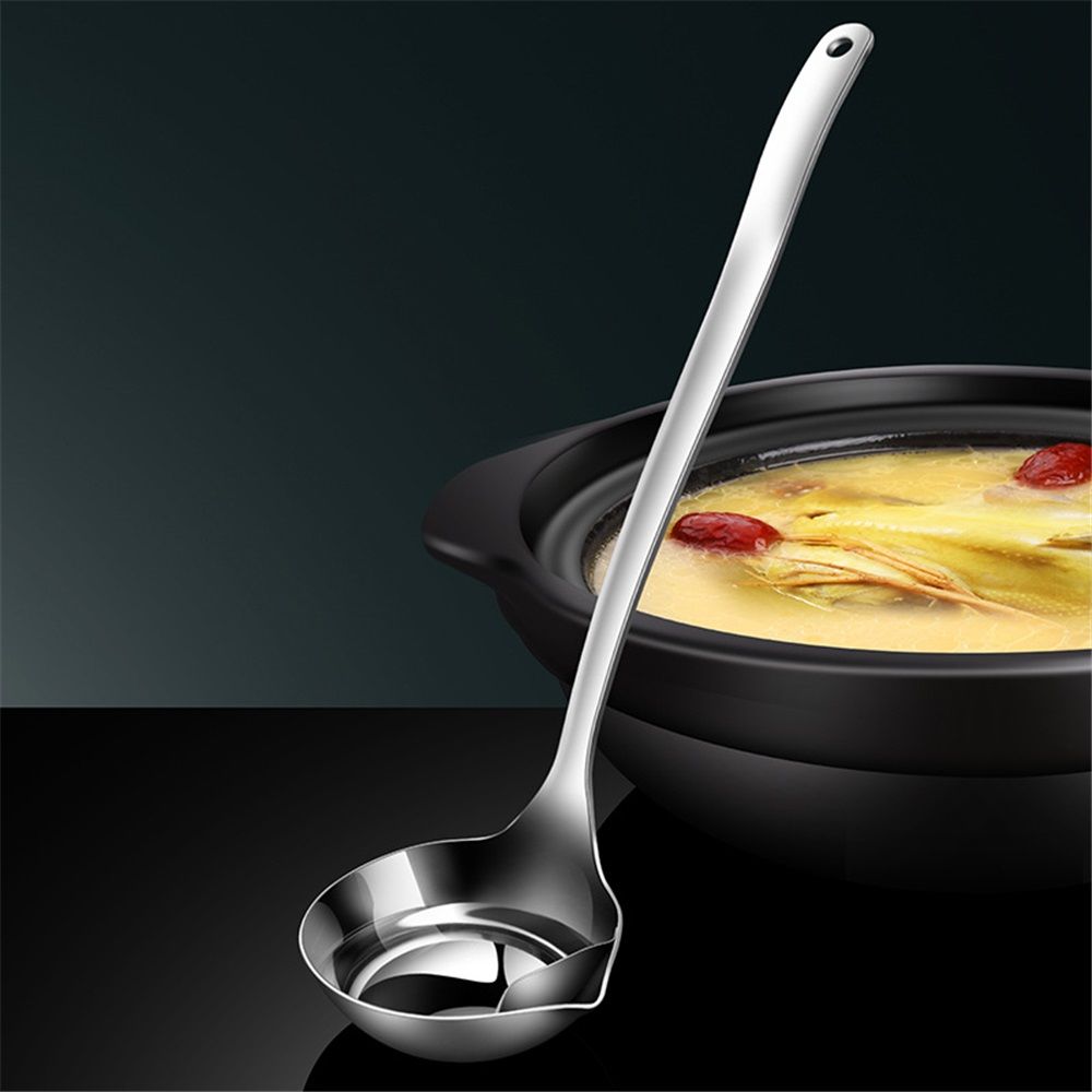 Oil Separating Stainless Steel Soup Ladle/Grease Trap Long Spoon/Fat Separator Serving Spoon/Healthy Lifestyle/Kitchen Accessory โ image 2