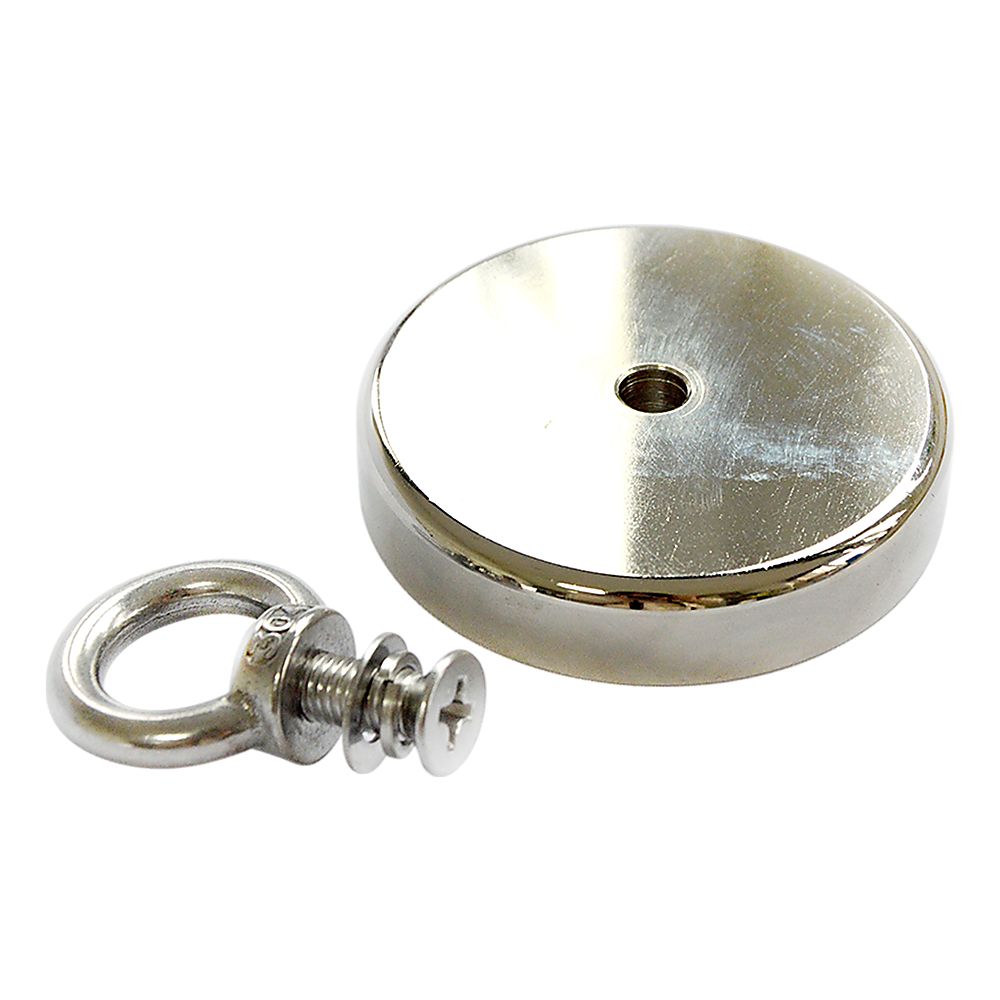 Round Neodymium Fishing Magnet with Countersunk Hole and Eyebolt, 500 LBS pull โ image 4