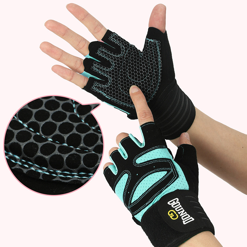 Size L Black And Blue Breathable Anti-Slip Gym Gloves for Workout and Weightlifting - Durable, Adjustable Fitness Gloves for Men and Women โ image 5