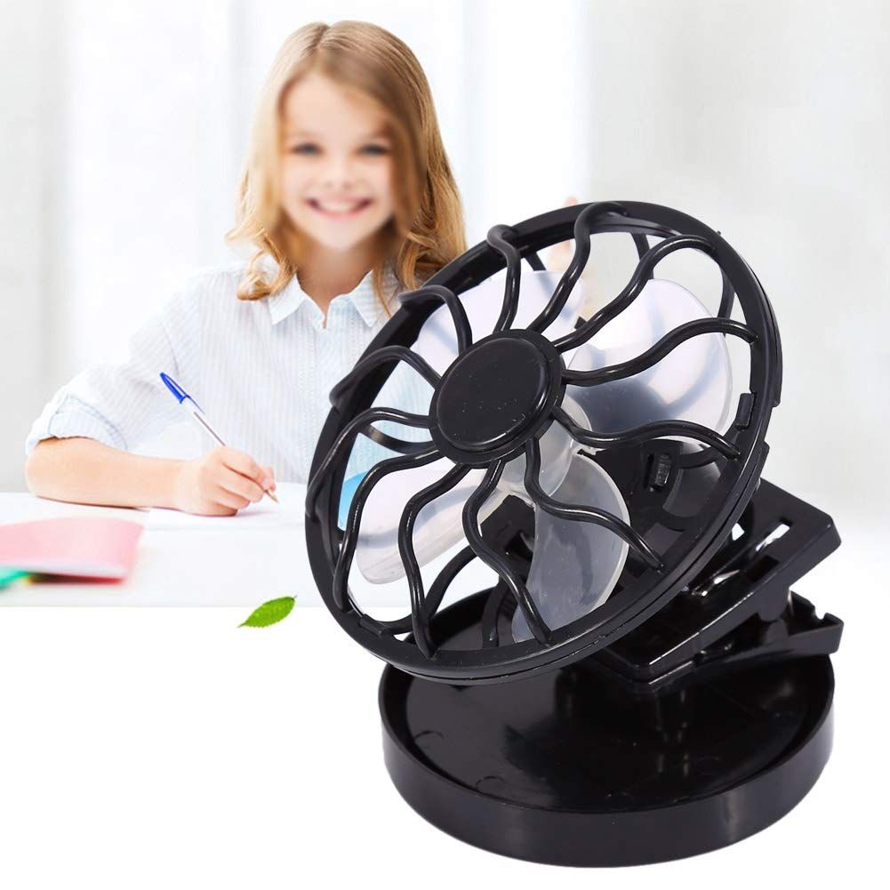 Electric Mini Solar Fan, Air Conditioner Cooling Cell Fan, Clip on Visor or Held by Hand, only Works in the Direct Sun — image 2