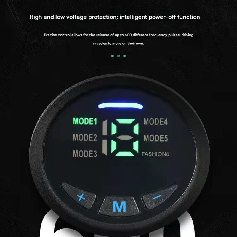 Blue EMS Muscle Stimulator Belt Set - Rechargeable Abdominal Toning Trainer with Multiple Pads and Modes — image 6