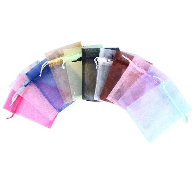 50PCS Organza Bag Sheer Bags Jewellery Wedding Candy Packaging Sheer Bags 9*12 cm - Grey/50PCS โ image 4