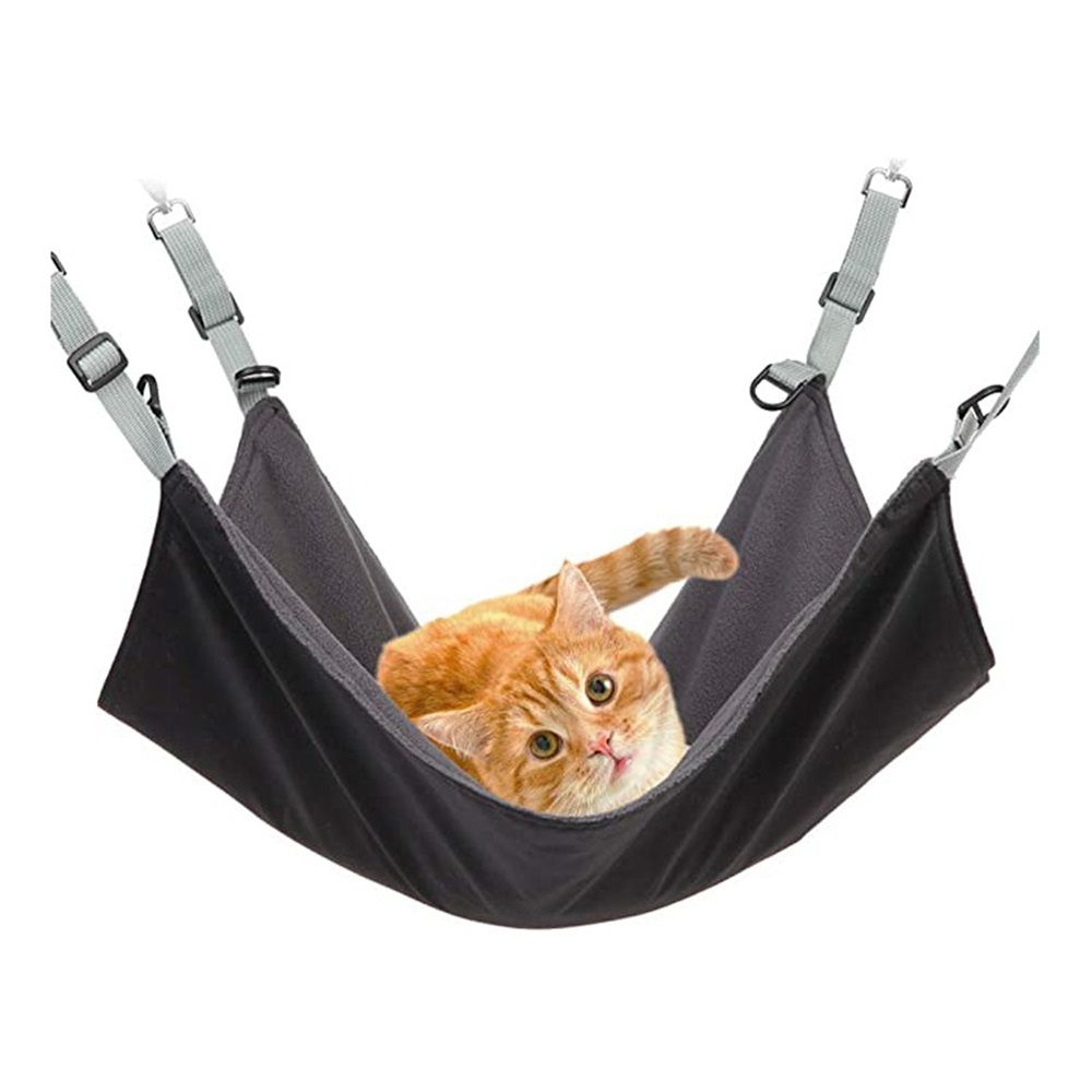 Cat Hammock for Cage - Hanging Washable Soft Outdoor Mat, Waterproof Cooling Bed for Large Kittens 16.5*22 in (Black) — image 2