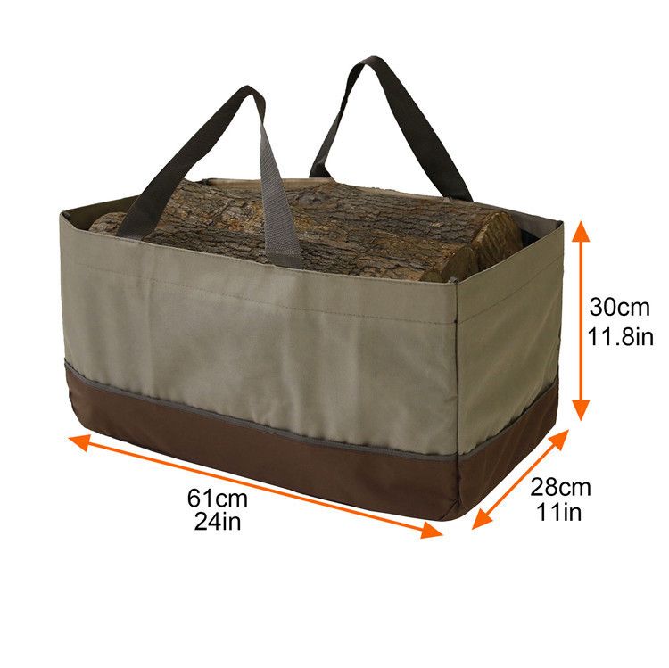 Carrier Bag, Large Portable Firewood Holder Carrier Tote Bag Indoor Fireplace Firewood Totes Bag Durable Outdoor — image 2