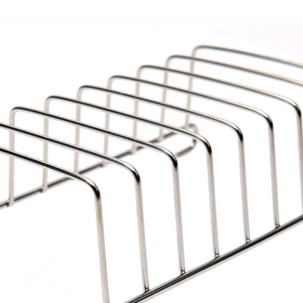 8 Slots Slice Toast Rack Holder, Stainless Steel Toast and Bread Rack Breakfast Carry erving Bread Loaf Stand, Rectangle