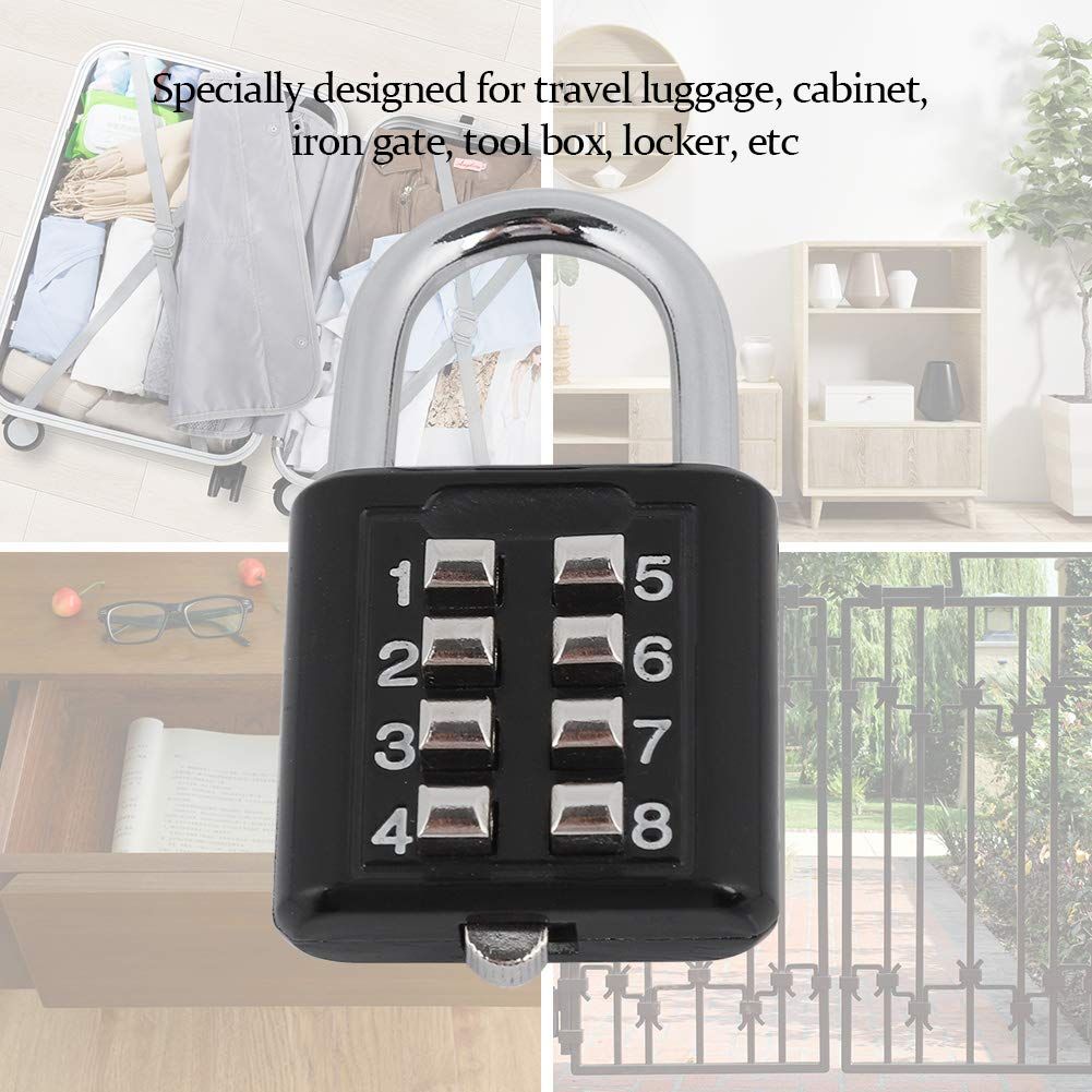 Smart Combination Lock,8 Digit Resettable Password Padlock,Portable Combination Code Padlock Security Password Lock — image 3