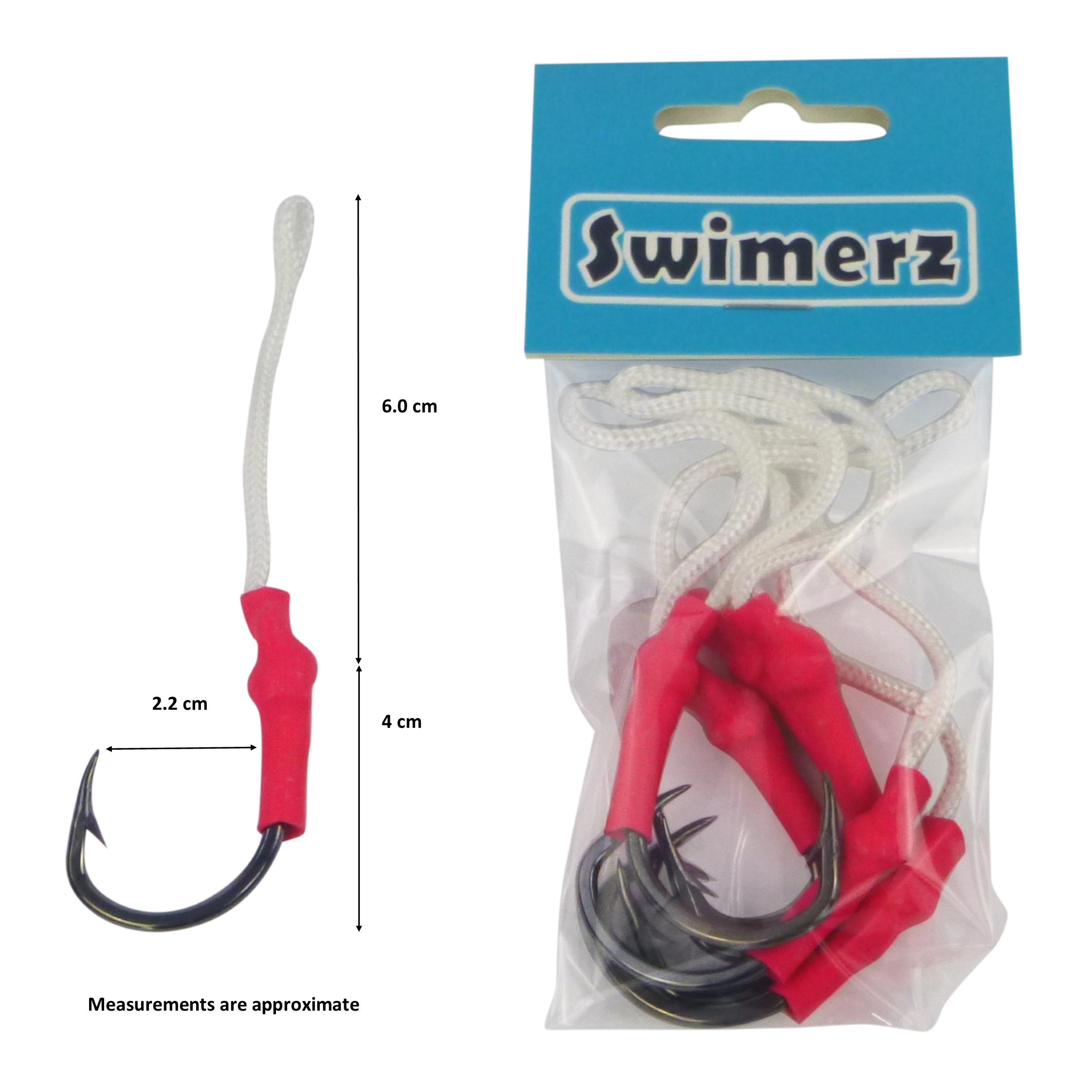 Swimerz 5/0 Single Assist Hooks, 6 pack — image 2