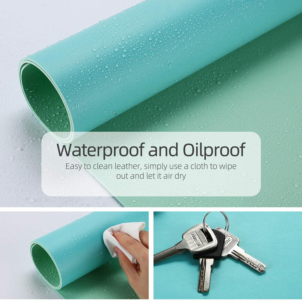 Green 90cm*45cm Dual UseOffice Desk Pad Waterproof PU Leather Computer Mouse Pad โ image 4