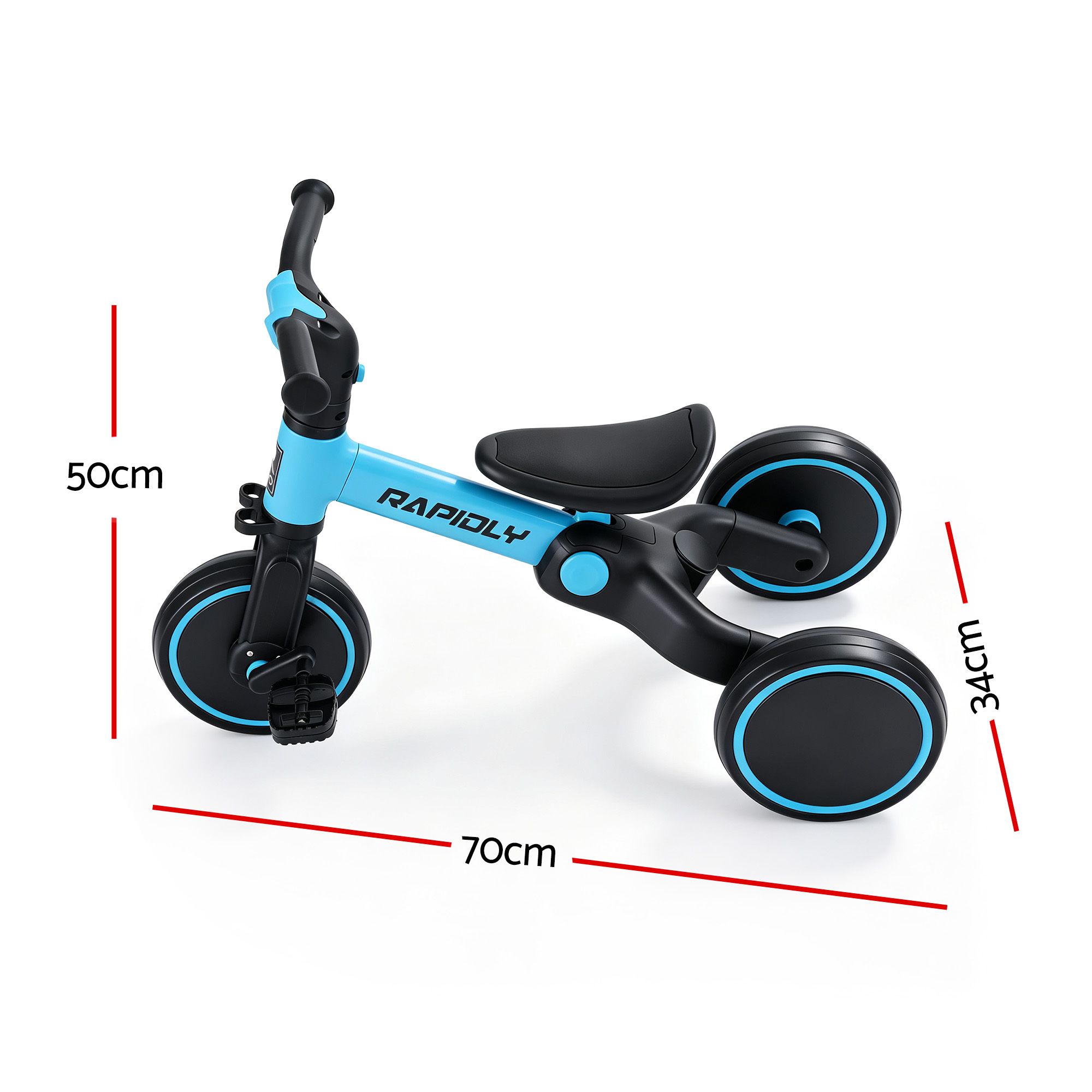 RIGO Tricycle Bike, Kids Bike with 3 wheels, Carbon Steel 70cm Blue โ image 2