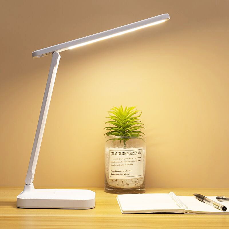 LED desk lamp wireless charging mini USB touch switch dimming control color adjustment (white) folding desk lamp β image 3