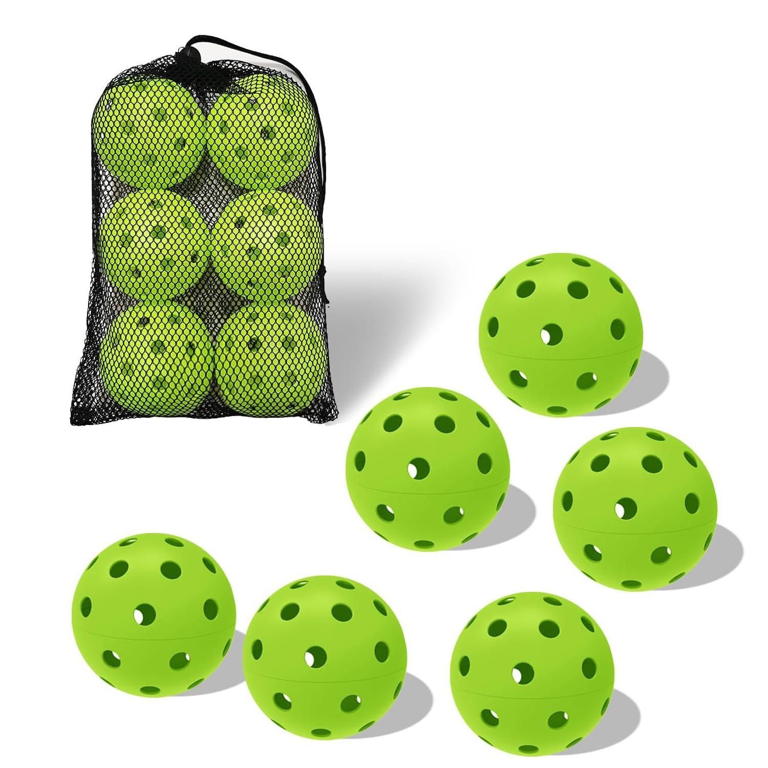 6 Pack Sports Outdoor Pickleballs 40 Holes with Bag - Red — image 4