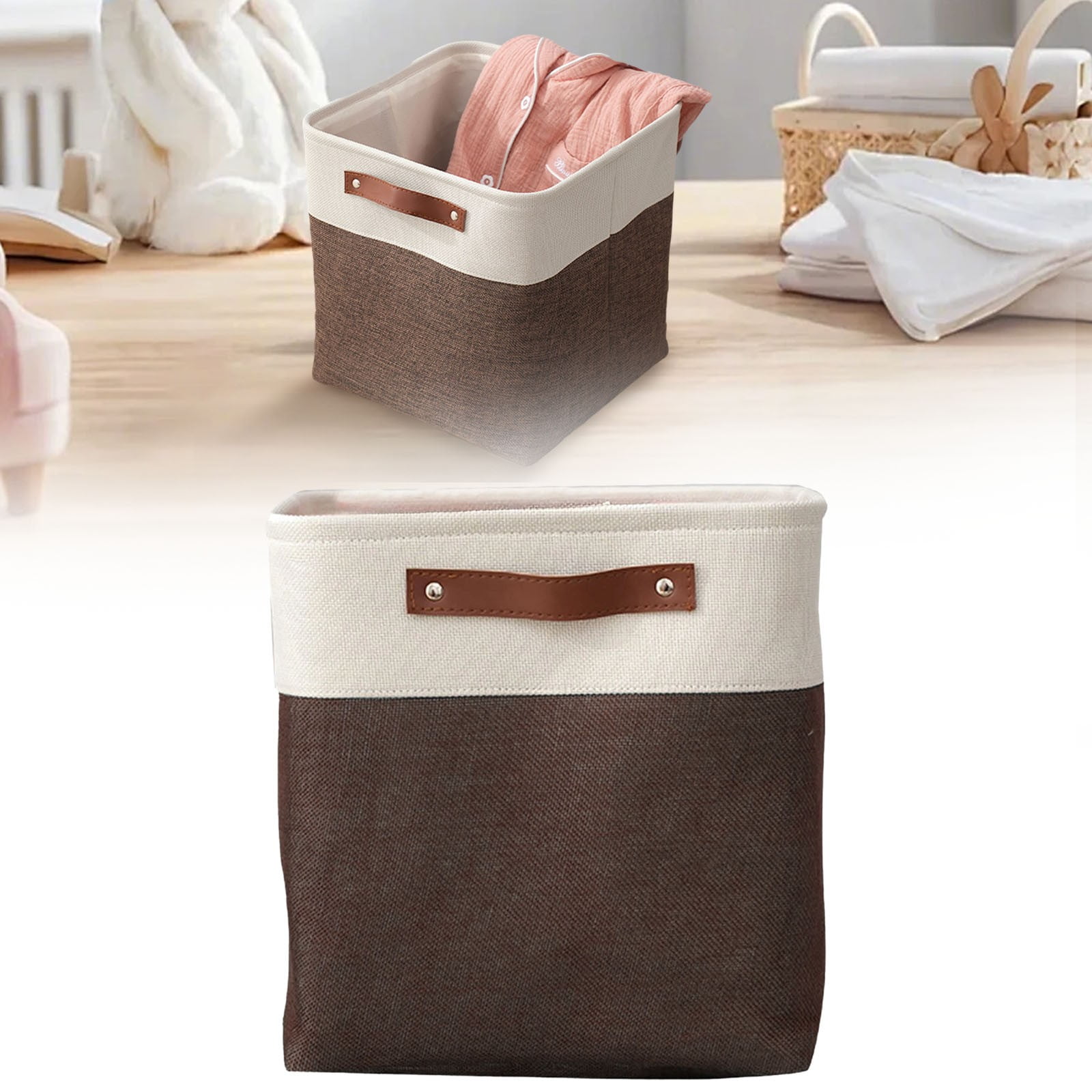 Transparent Zipper Clothing Storage Bag - Heavy-Duty Organizer for Blankets, Linen, Bed Sheets, Clothes & Pillows, Brown, 30 × 23 × 15 cm — image 2