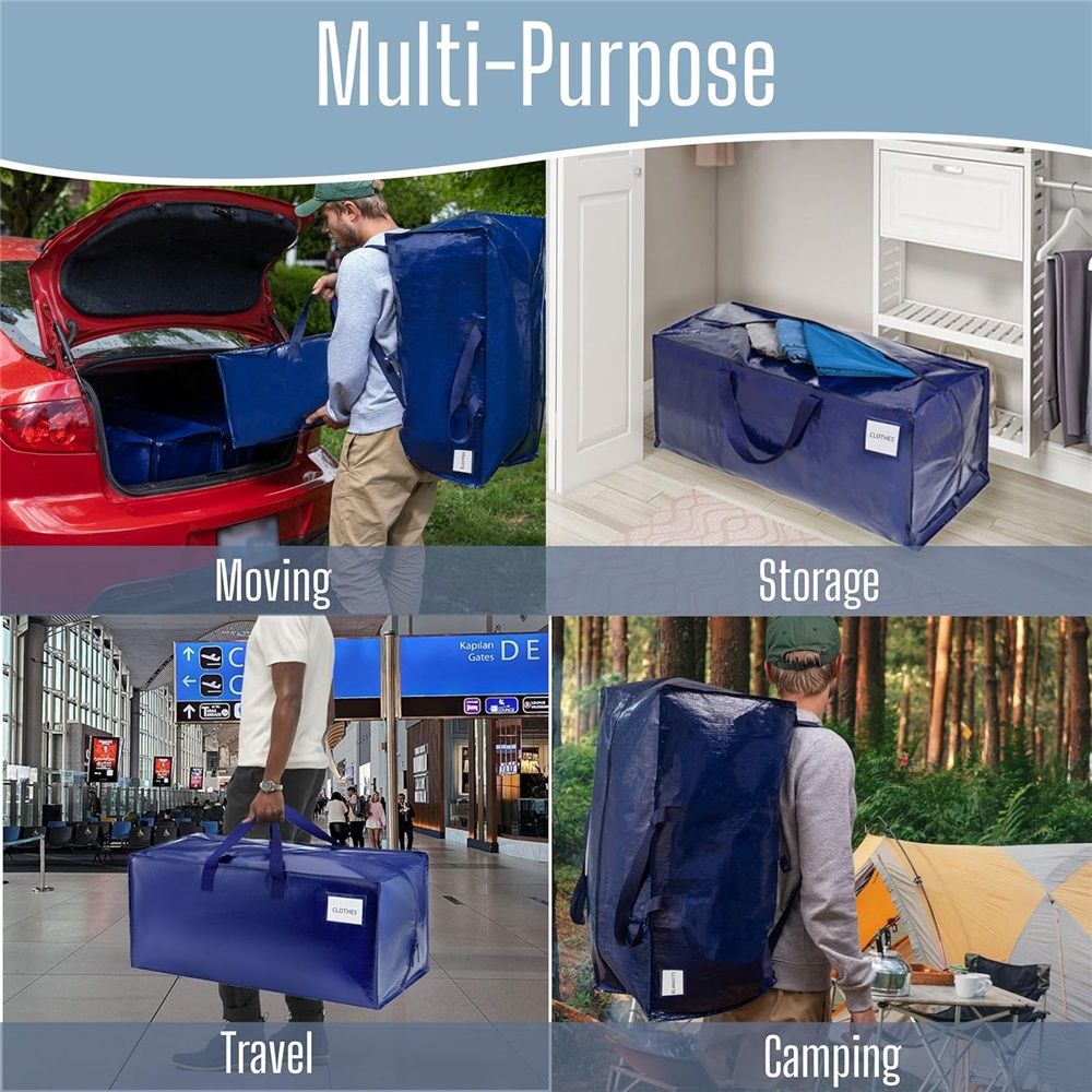 Heavy Duty Moving Bags with Backpack Straps, Zippers & Handles, Extra Large Packing Bags for College Dorm Essentials, Moving Supplies Alternative to Cardboard — image 5