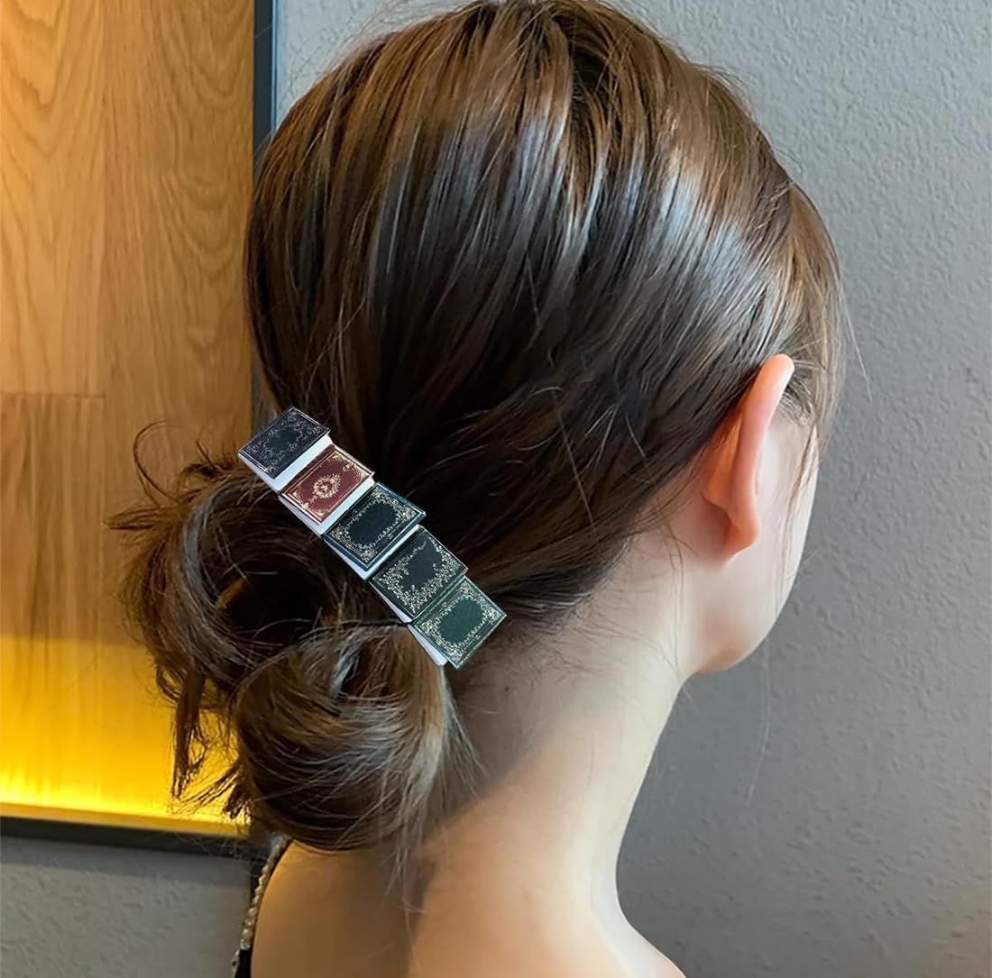 Handmade Vintage Small Book Hair Clip Accessory — image 2