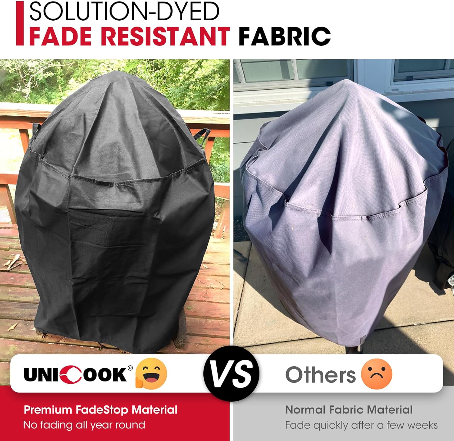 Round Smoker Cover 30 Inch, Heavy Duty Waterproof Charcoal Kettle BBQ Grill Cover, Fade Resistant Barrel Protector, Fits Weber Char-Griller Akorn Kamado and — image 4