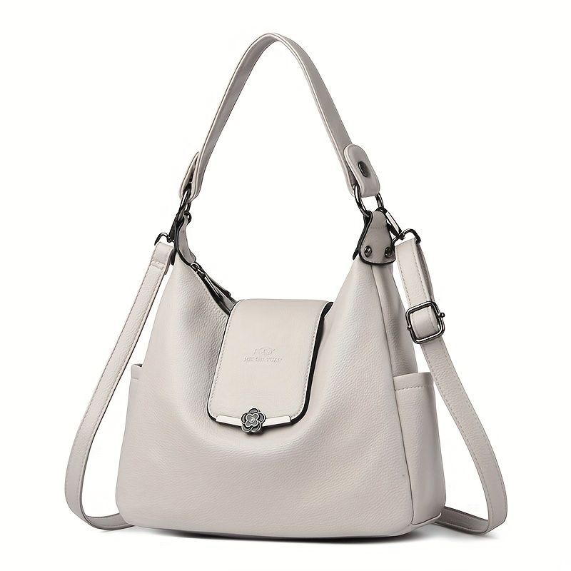 Leather Hobo Bag Shoulder Bag For Women High-Quality Leather Bag Travel Handbag - Burgundy - Size L — image 5