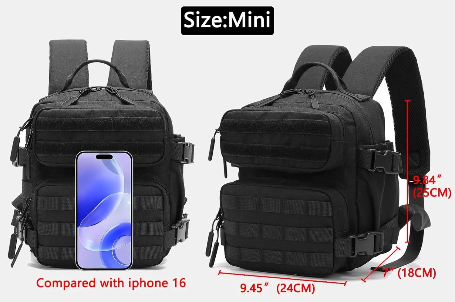 9L Multifunctional Mini Backpack For Men And Women Hiking Travel Sports Running (Black) β image 2