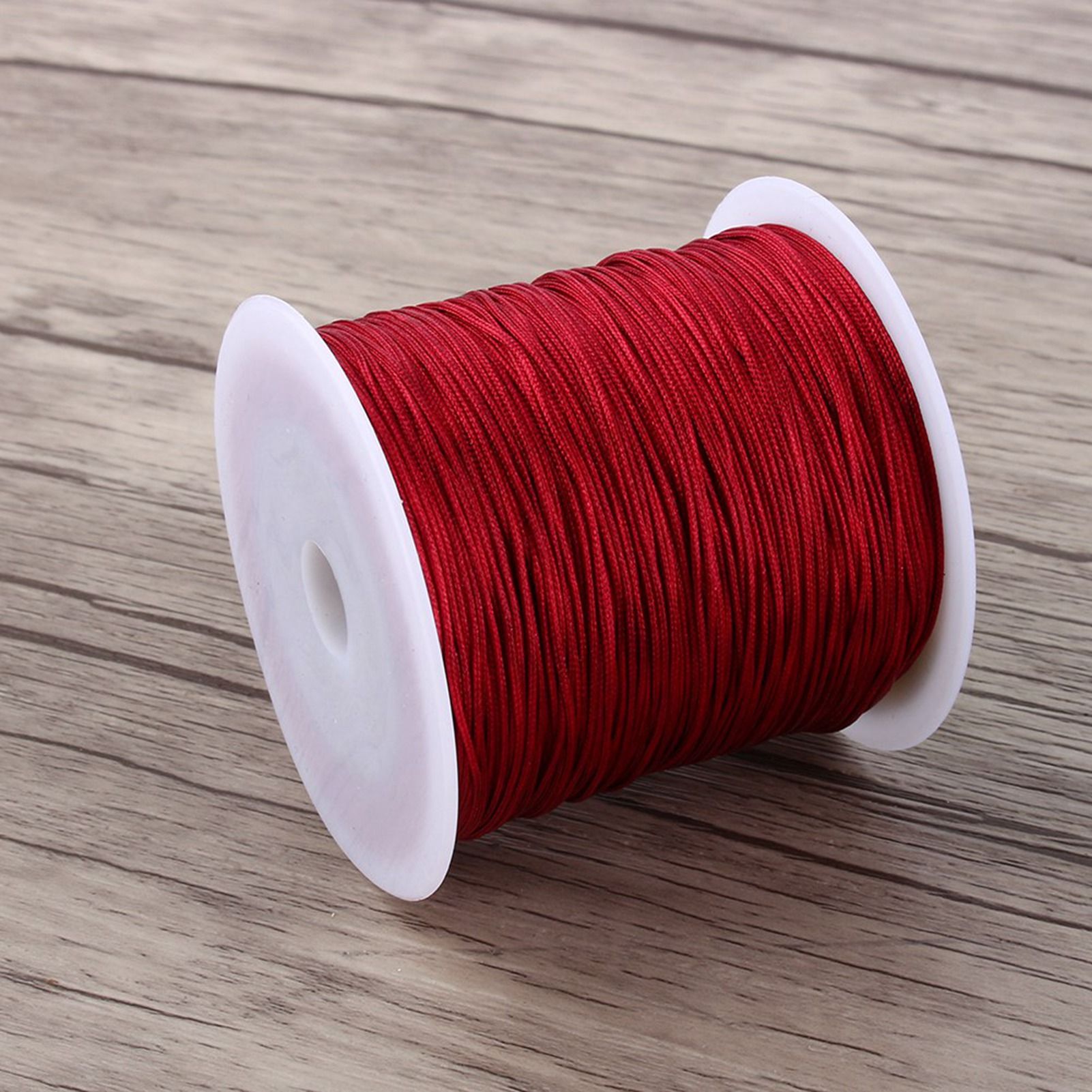 100M X 0.8mm Nylon Chinese Knot Cord Rattail Macrame Thread String Burgundy — image 4