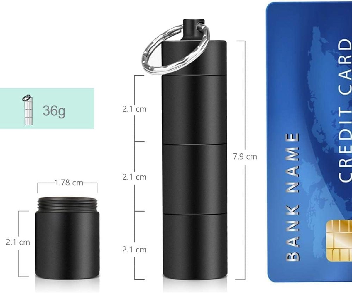 Small Pill Boxes (2-piece) - Keychain - Travel Metal - Pill Dispenser - Convenient Pill Storage — image 2